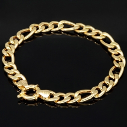 Nobles Panzerarmband aus hochwertigem 14K/585 Gold in 8 mm Stärke, ca. 20,5 cm Länge, (ca. 7,4g)
