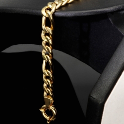 Nobles Panzerarmband aus hochwertigem 14K/585 Gold in 8 mm Stärke, ca. 20,5 cm Länge, (ca. 7,4g)