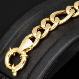 Nobles Panzerarmband aus hochwertigem 14K/585 Gold in 8 mm Stärke, ca. 20,5 cm Länge, (ca. 7,4g)
