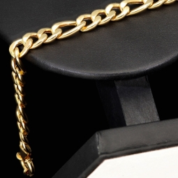 Nobles Panzerarmband aus hochwertigem 14K/585 Gold in 8 mm Stärke, ca. 20,5 cm Länge, (ca. 7,4g)