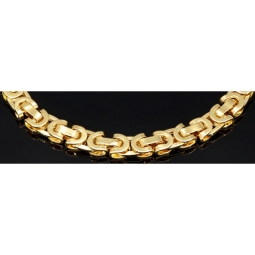 Fein gearbeitetes Königsarmband aus 14 Karat Gold (585), ca. 7 mm breit, 20 cm lang – modernes, flaches Gliederdesign (ca. 7,7g)