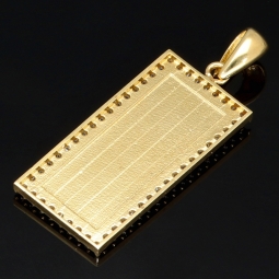 100 Dollar Schein Anhänger mit feinen Details - Dollar Note aus edlem, massivem Gold besetzt mit funkelnden Zirkoniasteinen (14k / 585er Gelbgold)