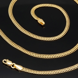 Filigrane Goldkette aus funkelndem 585 / 14K Gold (Gelbgold) , ca. 56 cm Länge 3mm