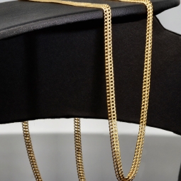 Filigrane Goldkette aus funkelndem 585 / 14K Gold (Gelbgold) , ca. 56 cm Länge 3mm