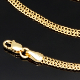 Filigrane Goldkette aus funkelndem 585 / 14K Gold (Gelbgold) , ca. 56 cm Länge 3mm