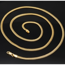 Filigrane Goldkette aus funkelndem 585 / 14K Gold (Gelbgold) , ca. 56 cm Länge 3mm
