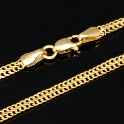 Filigrane Goldkette aus funkelndem 585 / 14K Gold (Gelbgold) , ca. 56 cm Länge 3mm