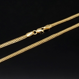 Filigrane Goldkette aus funkelndem 585 / 14K Gold (Gelbgold) , ca. 56 cm Länge 3mm