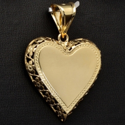 Herz aus Gold (14K 585 Gelbgold) - Edler Herzanhänger aus poliertem Gelbgold