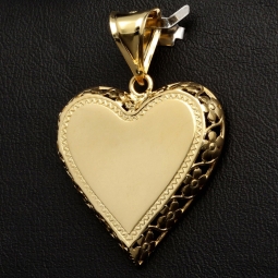 Herz aus Gold (14K 585 Gelbgold) - Edler Herzanhänger aus poliertem Gelbgold