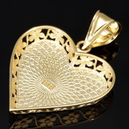 Herz aus Gold (14K 585 Gelbgold) - Edler Herzanhänger aus poliertem Gelbgold