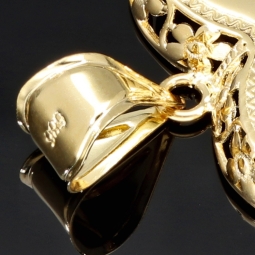 Herz aus Gold (14K 585 Gelbgold) - Edler Herzanhänger aus poliertem Gelbgold