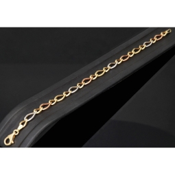 Exklusives Armband aus 585er (14k) Tricolor Gold (Gelbgold, Roségold und Weißgold) -  ca. 20cm, ca.  5,5mm