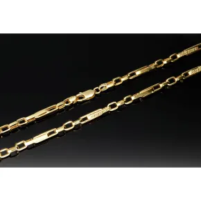 Außergewöhnliche Goldkette / Ankerkette mit filigranem Greco-Design aus 14K 585er Gold (Gelbgold) – ca. 60 cm, 4 mm - Hochwertig verarbeitet