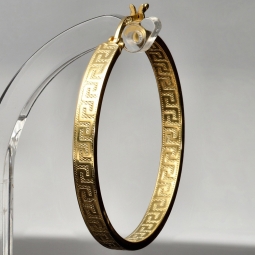 Creolen aus 14 Karat 585 Gold mit feinem Greco-Muster – zeitlos & stilvoll