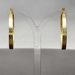 Creolen aus 14 Karat 585 Gold mit feinem Greco-Muster – zeitlos & stilvoll