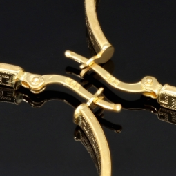 Creolen aus 14 Karat 585 Gold mit feinem Greco-Muster – zeitlos & stilvoll