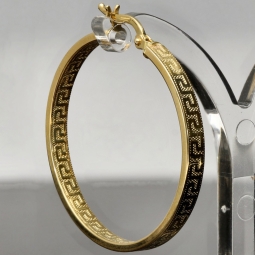 Creolen aus 14 Karat 585 Gold mit feinem Greco-Muster – zeitlos & stilvoll