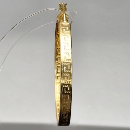 Creolen aus 14 Karat 585 Gold mit feinem Greco-Muster – zeitlos & stilvoll