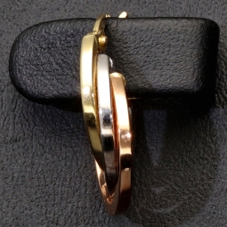 Tricolor Gold-Creolen – Eleganz in drei Goldtönen aus 585er 14K Gold (Gelbgold, Roségold und Weißgold)