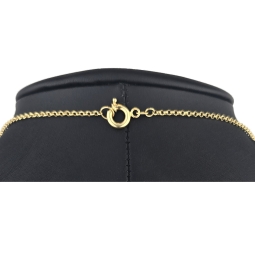 Exklusive Goldkette / Collier mit Pantherkopf-Anhänger mit Zirkoniabesatz aus 14K 585 Gold (Gelbgold)