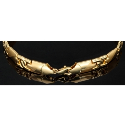 Luxuriöses Gold-Armband aus 14K 585er Gelbgold – halb matt, halb poliert (ca. 23 cm Länge und ca. 8mm Breite)