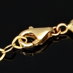 Längenverstellbares und verspieltes Herz-Armband aus 585 14K Gelbgold in ca. 18,5cm - 20 cm Länge mit Zirkoniabesatz