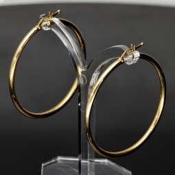 Glänzende Creolen in klassischem, elegantem Design aus 14K 585 Gold glänzend poliert (Gelbgold)