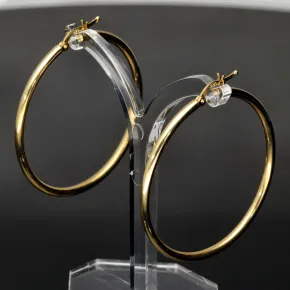 Glänzende Creolen in klassischem, elegantem Design aus 14K 585 Gold glänzend poliert (Gelbgold)