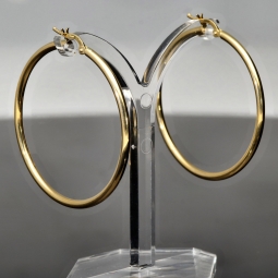 Glänzende Creolen in klassischem, elegantem Design aus 14K 585 Gold glänzend poliert (Gelbgold)