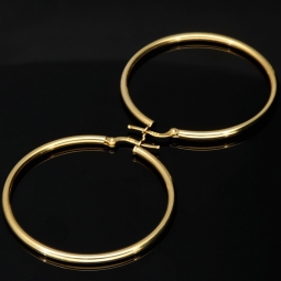 Glänzende Creolen in klassischem, elegantem Design aus 14K 585 Gold glänzend poliert (Gelbgold)