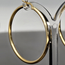 Glänzende Creolen in klassischem, elegantem Design aus 14K 585 Gold glänzend poliert (Gelbgold)