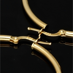 Glänzende Creolen in klassischem, elegantem Design aus 14K 585 Gold glänzend poliert (Gelbgold)
