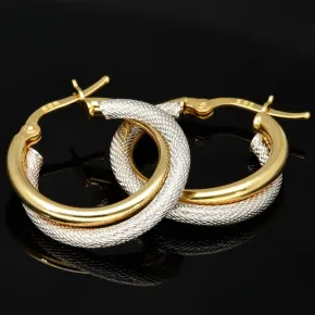 Elegante Doppel-Creolen aus 14K Bicolor-Gold – stilvoll & raffiniert
