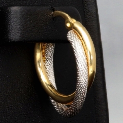 Elegante Doppel-Creolen aus 14K Bicolor-Gold – stilvoll & raffiniert
