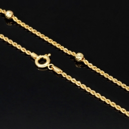 Außergewöhnliche Kordelkette mit dekorativen Goldkugeln in ca. 55cm Länge aus hochwertigem 14K 585 Gold ca. 2mm Breite