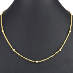 Außergewöhnliche Kordelkette mit dekorativen Goldkugeln in ca. 55cm Länge aus hochwertigem 14K 585 Gold ca. 2mm Breite