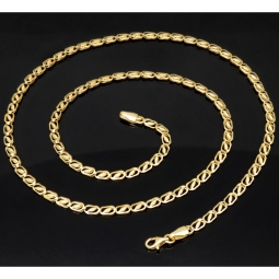 Hochwertige Goldkette mit feinem Design in 585 14k Gelbgold (ca. 54-55 cm lang, 3,5 mm breit)