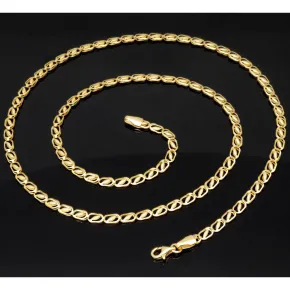 Hochwertige Goldkette mit feinem Design in 585 14k Gelbgold (ca. 54 cm lang, 3,5 mm breit)