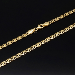 Hochwertige Goldkette mit feinem Design in 585 14k Gelbgold (ca. 54-55 cm lang, 3,5 mm breit)