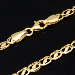 Hochwertige Goldkette mit feinem Design in 585 14k Gelbgold (ca. 54-55 cm lang, 3,5 mm breit)