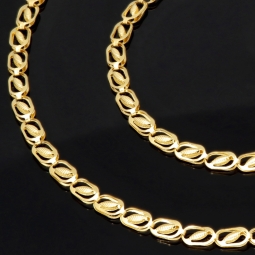 Hochwertige Goldkette mit feinem Design in 585 14k Gelbgold (ca. 54-55 cm lang, 3,5 mm breit)