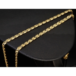 Hochwertige Goldkette mit feinem Design in 585 14k Gelbgold (ca. 54-55 cm lang, 3,5 mm breit)