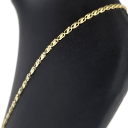 Hochwertige Goldkette mit feinem Design in 585 14k Gelbgold (ca. 54-55 cm lang, 3,5 mm breit)