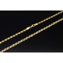 Hochwertige Goldkette mit feinem Design in 585 14k Gelbgold (ca. 54-55 cm lang, 3,5 mm breit)