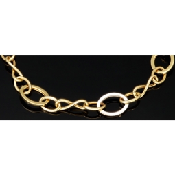 Edles Bicolor-Armband für Damen aus 14K 585 Gold (Gelb- und Weißgold) mit feiner Verarbeitung (ca. 21 cm Länge, ca. 1cm Breite)