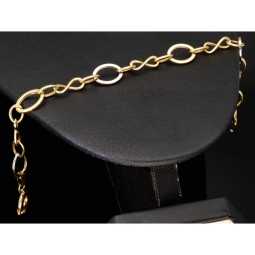 Edles Bicolor-Armband für Damen aus 14K 585 Gold (Gelb- und Weißgold) mit feiner Verarbeitung (ca. 21 cm Länge, ca. 1cm Breite)