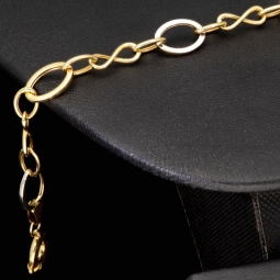 Edles Bicolor-Armband für Damen aus 14K 585 Gold (Gelb- und Weißgold) mit feiner Verarbeitung (ca. 21 cm Länge, ca. 1cm Breite)