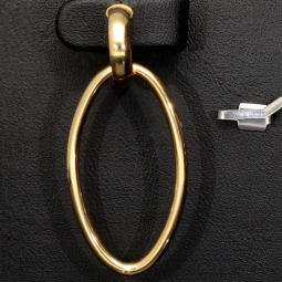 Stilvolle Creolen-Ohrstecker aus funkelndem, polierten Gold (14K 585 Gelbgold)