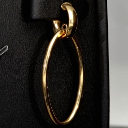 Stilvolle Creolen-Ohrstecker aus funkelndem, polierten Gold (14K 585 Gelbgold)